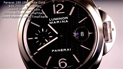 panerai 180|Panerai Luminor Marina 18k White Gold PAM180.